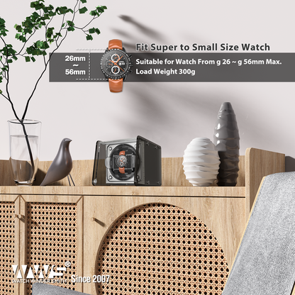 Watch Winder for Automatic Watches - Single Watch Winder Box with Quiet Motor 4 Rotation Mode Setting