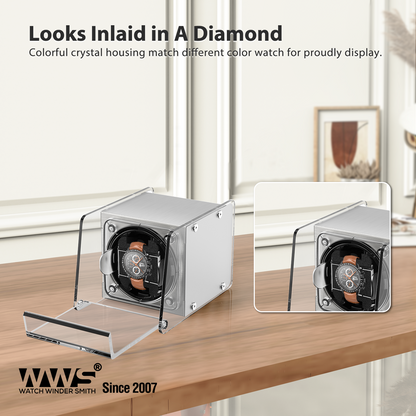 Watch Winder for Automatic Watches - Single Watch Winder Box with Quiet Motor 4 Rotation Mode Setting