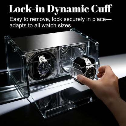 Watch Winder for Automatic Watches - Watch Winder Double with Quiet Motor 4 Rotation Mode Setting