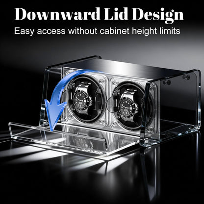 Watch Winder for Automatic Watches - Watch Winder Double with Quiet Motor 4 Rotation Mode Setting