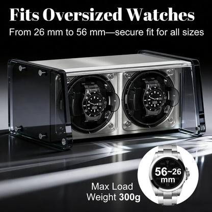 Watch Winder for Automatic Watches - Watch Winder Double with Quiet Motor 4 Rotation Mode Setting