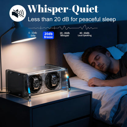 Watch Winder for Automatic Watches - Watch Winder Double with Quiet Motor 4 Rotation Mode Setting