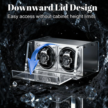 Watch Winder for Automatic Watches - Watch Winder Double with Quiet Motor 4 Rotation Mode Setting