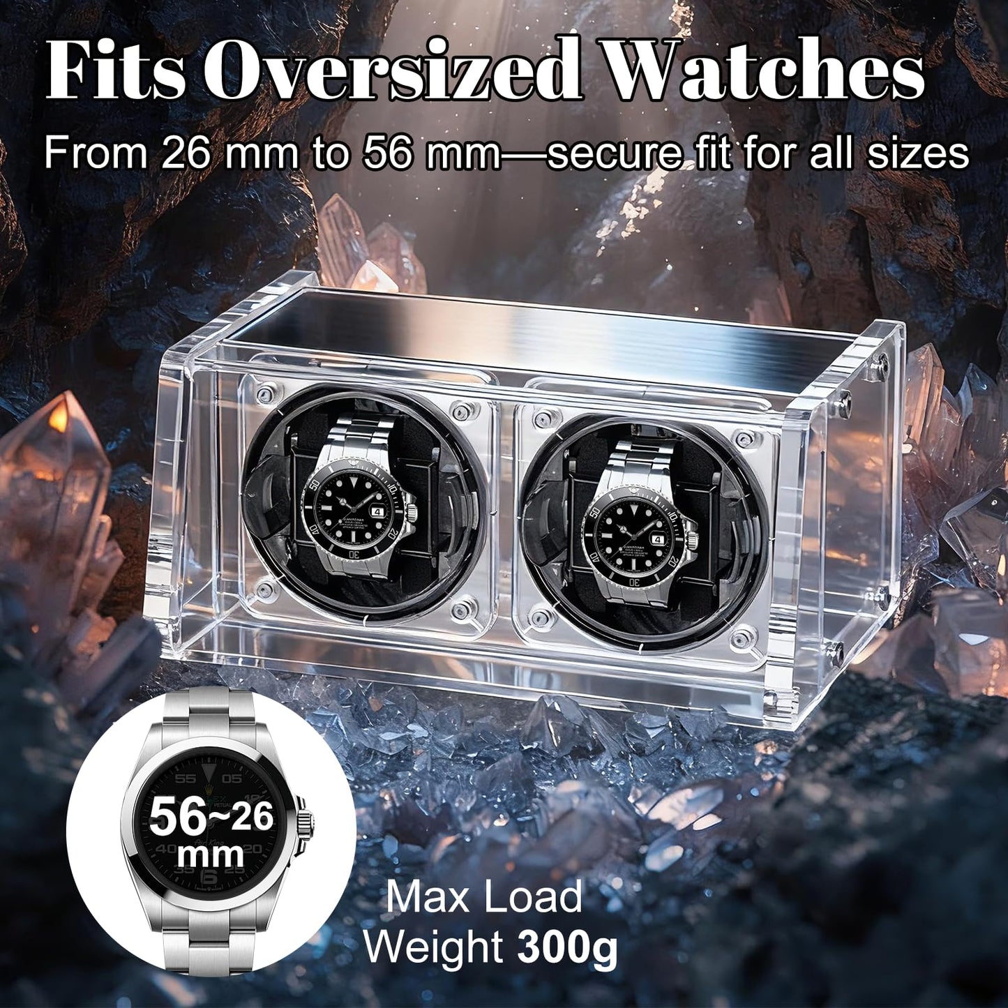 Watch Winder for Automatic Watches - Watch Winder Double with Quiet Motor 4 Rotation Mode Setting