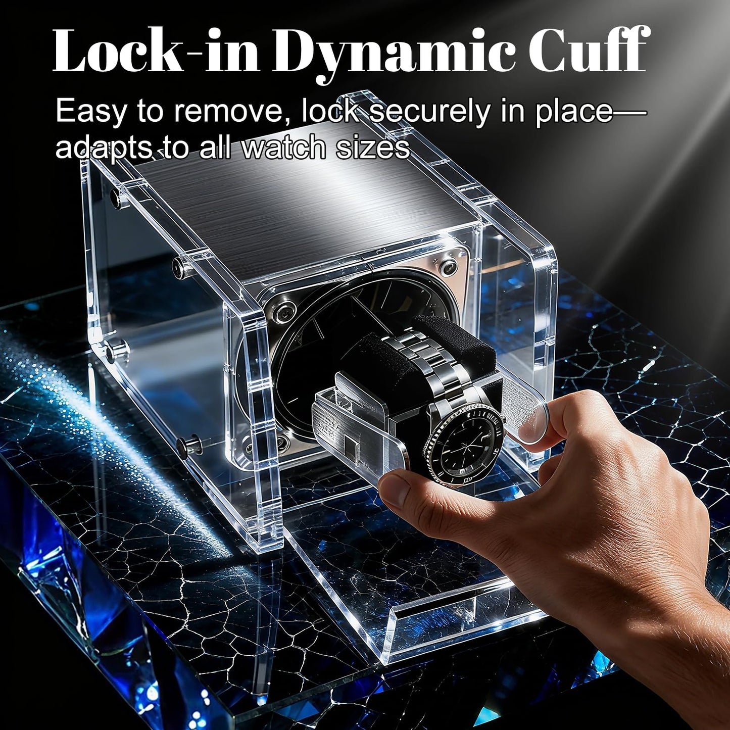 Watch Winder for Automatic Watches - Single Watch Winder Box with Quiet Motor 4 Rotation Mode Setting