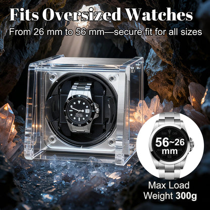 Watch Winder for Automatic Watches - Single Watch Winder Box with Quiet Motor 4 Rotation Mode Setting