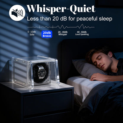 Watch Winder for Automatic Watches - Single Watch Winder Box with Quiet Motor 4 Rotation Mode Setting