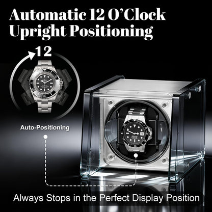 Watch Winder for Automatic Watches - Single Watch Winder Box with Quiet Motor 4 Rotation Mode Setting