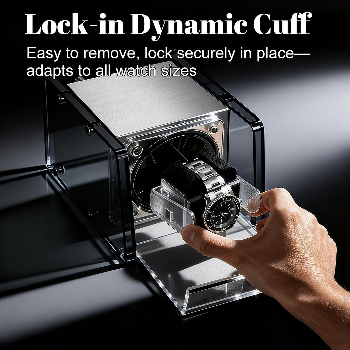 Watch Winder for Automatic Watches - Single Watch Winder Box with Quiet Motor 4 Rotation Mode Setting