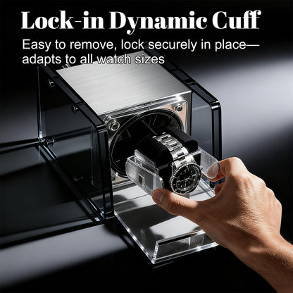 Watch Winder for Automatic Watches - Single Watch Winder Box with Quiet Motor 4 Rotation Mode Setting