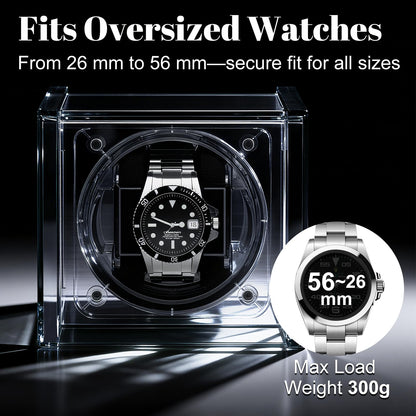 Watch Winder for Automatic Watches - Single Watch Winder Box with Quiet Motor 4 Rotation Mode Setting