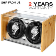 Watch Winder Smith Bamboo Watch Winder for 2 Large to Small Automatic Watches